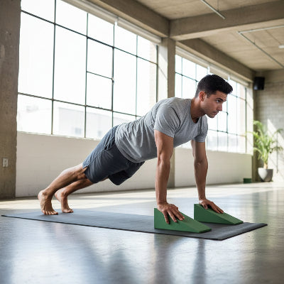 Brique pour yoga homme fait des exercices en salle de sport