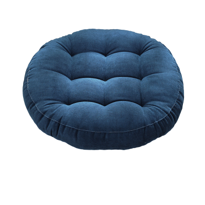 Zafu méditation rond, doux et bleu