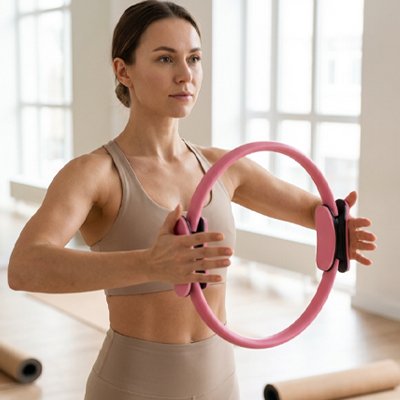 Anneau pilates rose une fille fair du pilates