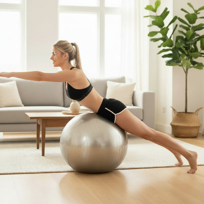 ballon de gym argenté