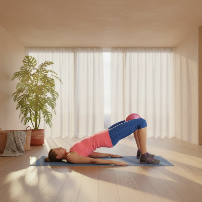 ballon pilates rose pour renforcement des muscles