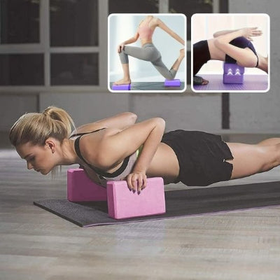 Brique de Yoga rose fille fait des exercices au gym