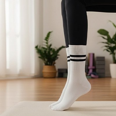 Chaussette yoga blanc confortable