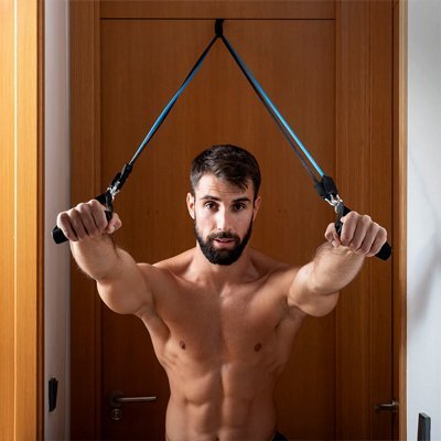 Elastique musculation qui s'attache à la porte