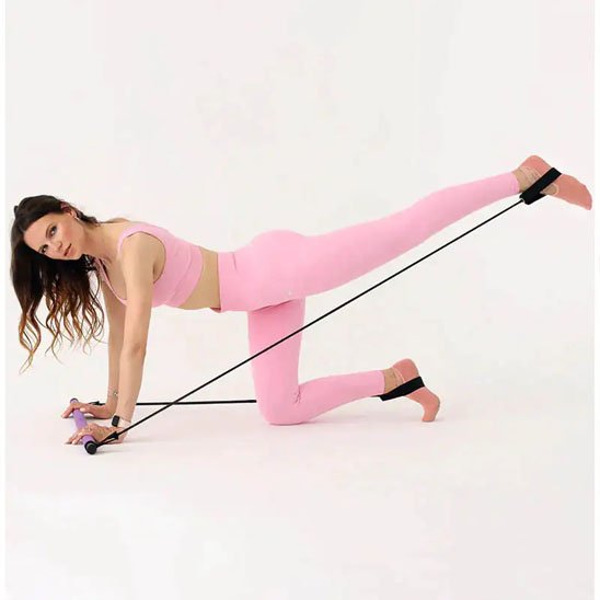 Élastique musculation avec barre et sangle