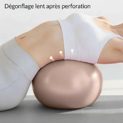 swiss ball une fille fait du pilate dorsal