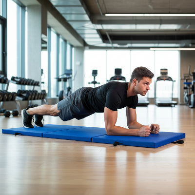 tapis de gym un homme fait des exercice en gym 