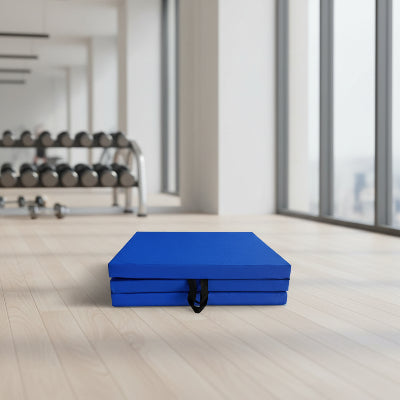 tapis de gym pliable bleu