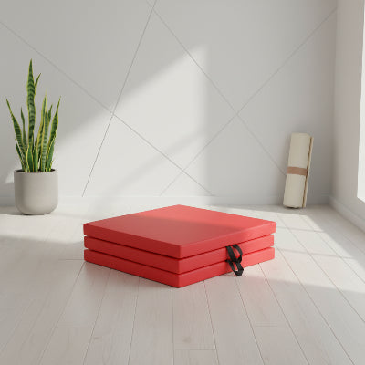 tapis de gym pliable rouge