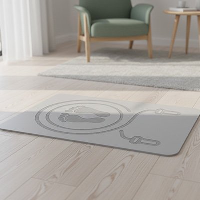 Tapis de sport gris à forte adhérence