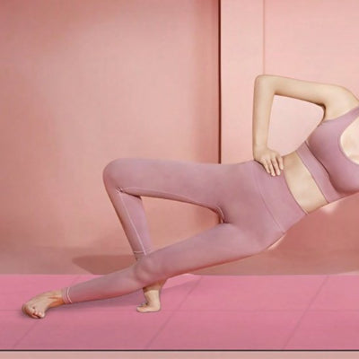 Tapis de sport rose et pliable