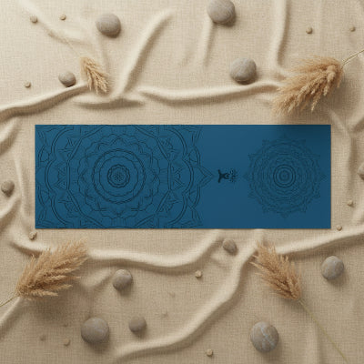 tapis yoga bleu marine lotus