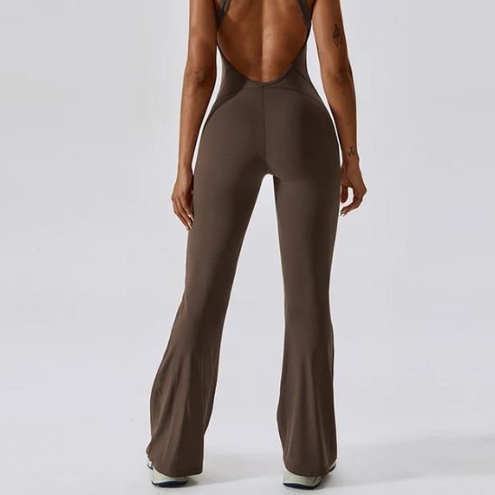 tenue yoga seconde peau-marron