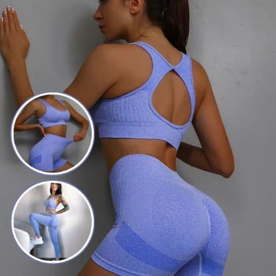 Tenue yoga bleu violet