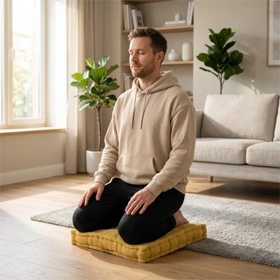 Zafu carré jaune