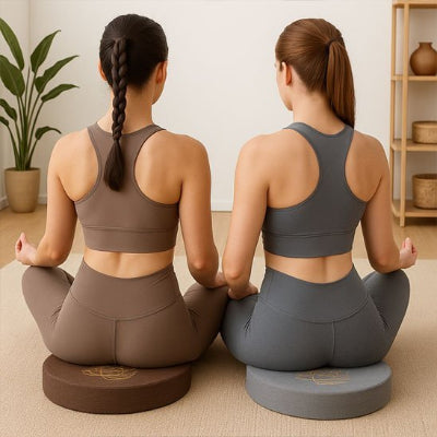 Zafu confortable deux fille en plein sèance