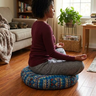 zafu séance de yoga dans le confort du salon